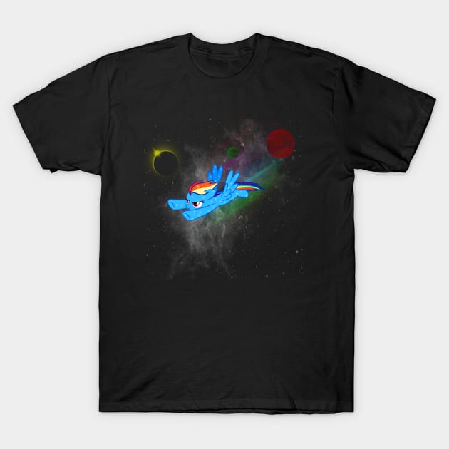 Rainbow Dash in Space T-Shirt by Snowed In